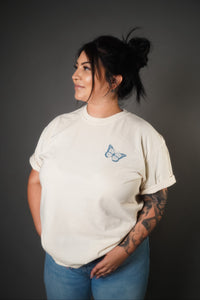 ASMC Butterflies - Tee - Cream & Ocean Blue